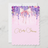 リージェンシーヴィンテージベビーシャワーラベンダーフローラボウ 招待状 (裏面)