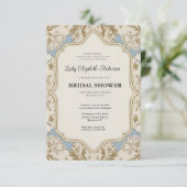 リージェンシー時代のゴールド ブリッジトン ブライダルシャワー招待状 招待状 (スタンド正面)