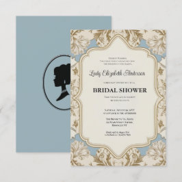 リージェンシー時代のゴールド ブリッジトン ブライダルシャワー招待状 招待状