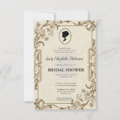 リージェンシー時代のゴールド ブリッジトン ブライダルシャワー 招待状 (正面)