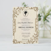 リージェンシー時代のゴールド ブリッジトン ブライダルシャワー 招待状 (スタンド正面)