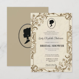 リージェンシー時代のゴールド ブリッジトン ブライダルシャワー 招待状