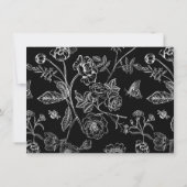 リージェンシー時代のブラック フローラル ウェディング詳細カード 招待状 (裏面)