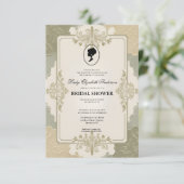 リージェンシー時代の花 ブリジャートン ブライダルシャワーの招待状 招待状 (スタンド正面)