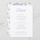 リージェンシー結婚ブルーの詳細エンクロージャカード 招待状 (正面/裏面)