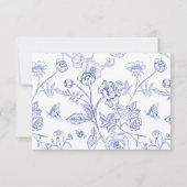 リージェンシー結婚ブルーの食物アレルギーダイエットRSVPカード 招待状 (裏面)