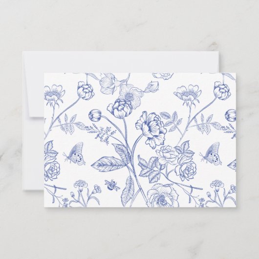 リージェンシー結婚ブルーの食物アレルギーダイエットRSVPカード 招待状 (裏面)