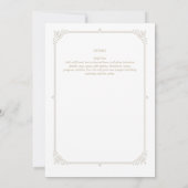 リージェンシー結婚式招待状ヴィンテージをテーマにした金ゴールド 招待状 (裏面)