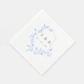 リージェンシー葉ブルーズクレストモノグラム結婚ズ スタンダードランチョンナプキン (角)