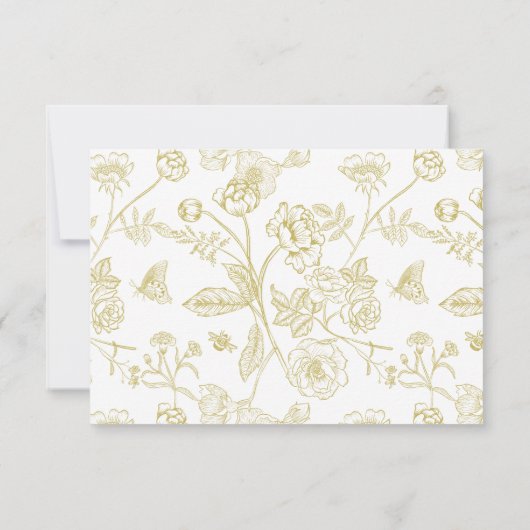 リージェンシー金ゴールドフローラ食事チョイス結婚ズ 出欠カード (裏面)