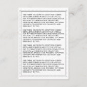 リージェンシー・ウェディングの詳細カード エンクロージャーカード (裏面)