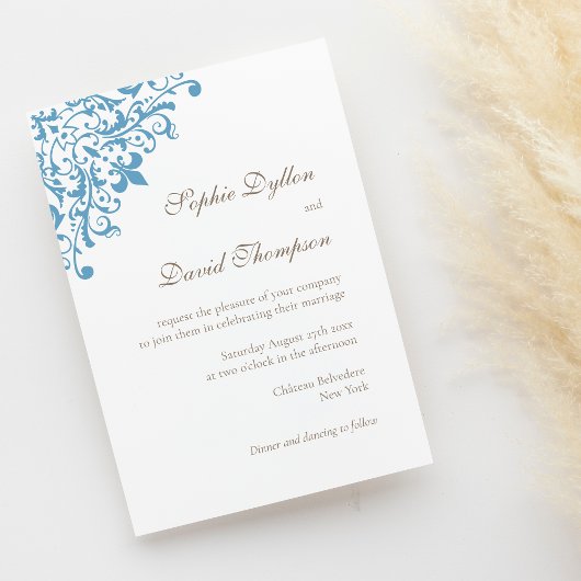 リージェンシー フレンチ ブルー フルール ド リス パターン 招待状