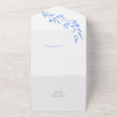 リージェンシー ブルー リーフ モノグラム クレスト ウェディング オールインワン招待状 (外側)