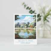 リージェンツパークロンドンイングランドアートヴィンテージトラベル ポストカード (スタンド正面)