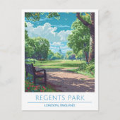 リージェンツパークロンドンイングランドヴィンテージトラベル ポストカード (正面)
