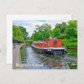リージェント運河バージ、ロンドンはがき ポストカード (正面/裏面)