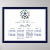 リースいかり結婚モノグラムの小座席表 ポスター (正面)