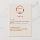 リースおよび秋の結婚式詳細エンクロージャカード エンクロージャーカード (正面)