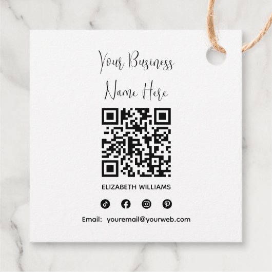 リースお客様のビジネスに感謝QRコードを挿入 フェイバータグ (裏面)