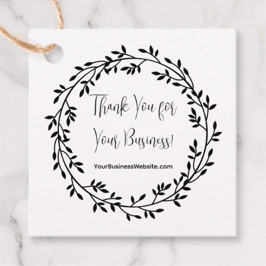 リースお客様のビジネスに感謝QRコードを挿入 フェイバータグ (正面)