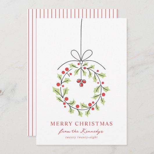 リースお洒落クリスマス シーズンカード (正面/裏面)