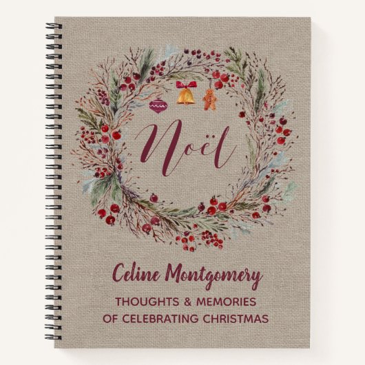 リースお洒落ノールクリスマス ノートブック (正面)