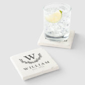 リースお洒落モノグラムファミリー ストーンコースター (横)