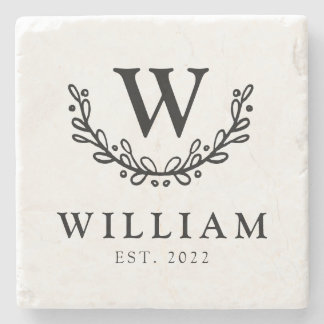 リースお洒落モノグラムファミリー ストーンコースター