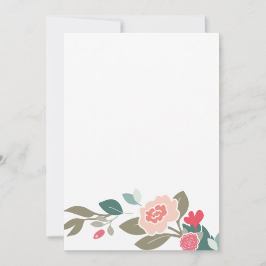 リースかわいらし&かわいい鳥の誕生日パーティー 招待状 (裏面)