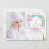 リースくるみ割りランド・オブ・スイーツフォト誕生日 招待状 (正面)