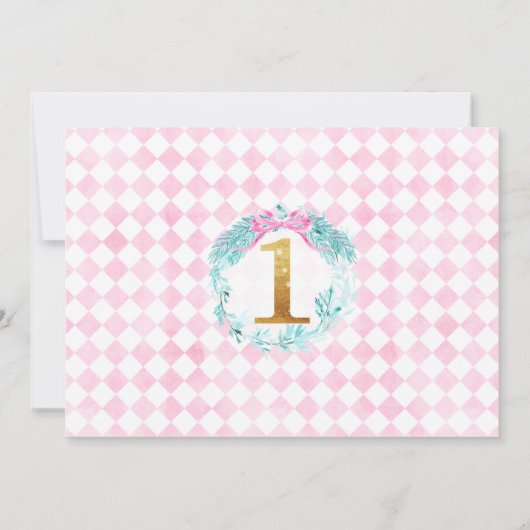 リースくるみ割りランド・オブ・スイーツフォト誕生日 招待状 (裏面)