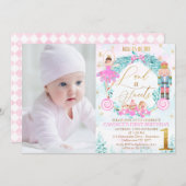 リースくるみ割りランド・オブ・スイーツフォト誕生日 招待状 (正面/裏面)