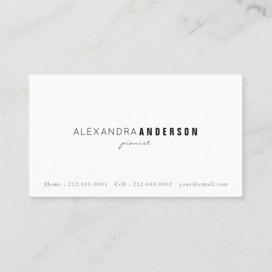 リースさくらんぼフラップスヴィンテージピアノビジネスカード 名刺 (裏面)