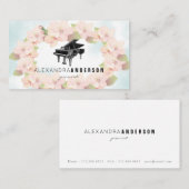 リースさくらんぼフラップスヴィンテージピアノビジネスカード 名刺 (正面/裏面)