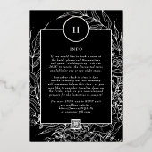 リースすべてQRコードRSVP Webサイト結婚の 箔招待状 (裏面)