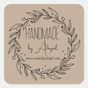 リースつる植物手製  手作りのビジネスプロモーション スクエアシール