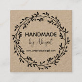 リースつる植物手製 |手作り名刺 スクエア名刺 (正面)