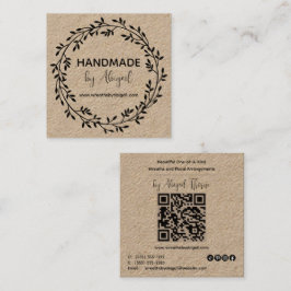 リースつる植物手製 |手作り名刺 スクエア名刺