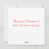 リースでクリスマス深紅色を楽しむ シーズンカード (裏面)