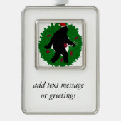 リースでクリスマス・スクアチン シルバープレートフレームオーナメント (正面)