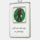 リースでクリスマス・スクアチン シルバープレートフレームオーナメント (左)