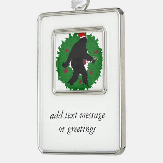 リースでクリスマス・スクアチン シルバープレートフレームオーナメント (左)