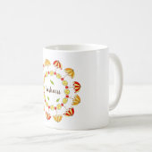 リースとオレンジ、さくらんぼ、夏 コーヒーマグカップ (正面右)