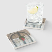 リースとジンジャーブレッドの入り口 – マーサのブドウ畑 ストーンコースター (横)