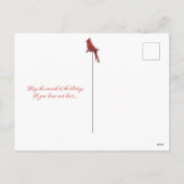 リースとレッドバードシーズンの冬の挨拶 シーズンポストカード (裏面)