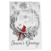 リースとレッドバードシーズンズグリーティングホリデー ミディアムペーパーバッグ (正面)