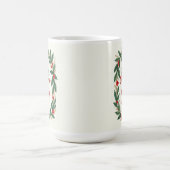 リースと名前でメリークリスマス コーヒーマグカップ (中央)