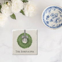 リースと白黒のストライプ弓