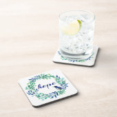 リースと鳥デザインホープやる気を起こさせる引用文 コースター (右側)