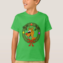 リースにいるトナカイ ボーイズTシャツ Tシャツ